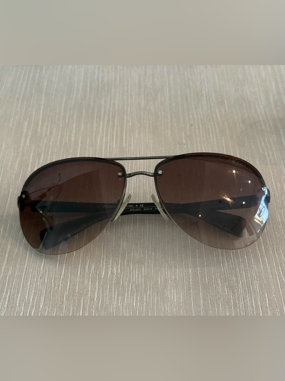 Prada Linea Rosa Aviator Sunglasses with Brown Gradient Lenses